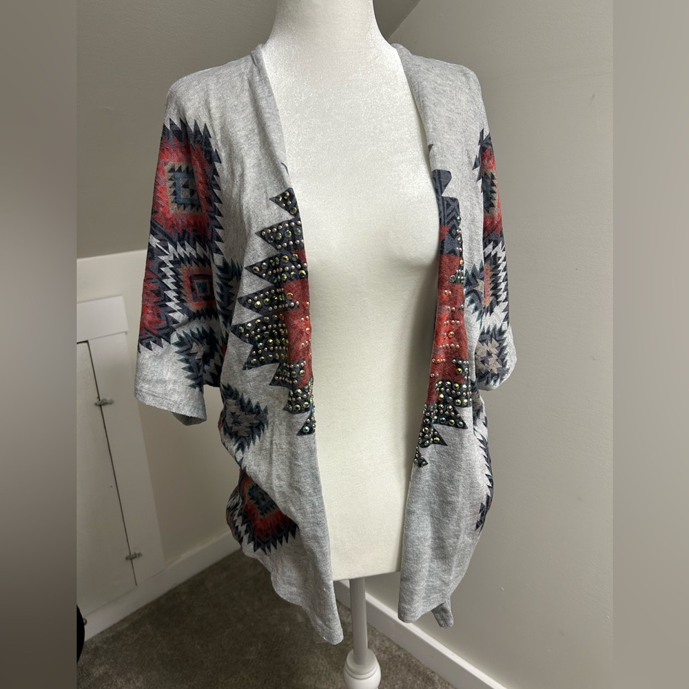 Western short sleeve cardigan